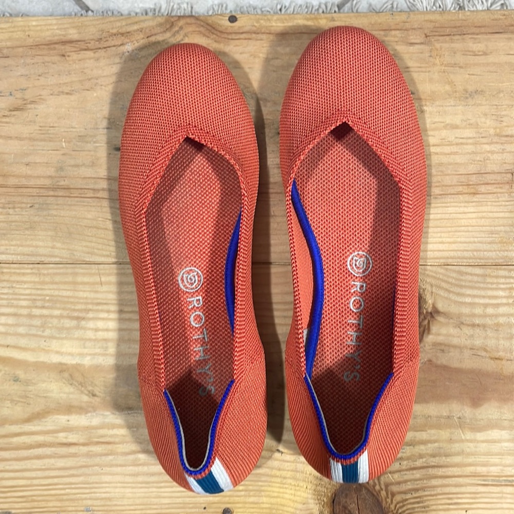 Rothy’s orange textured flats. Size 10